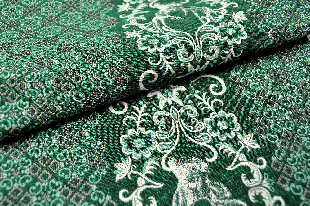 Jacquard-Stoff - Landhaus-Streifen - 280 cm - Grün/Beige