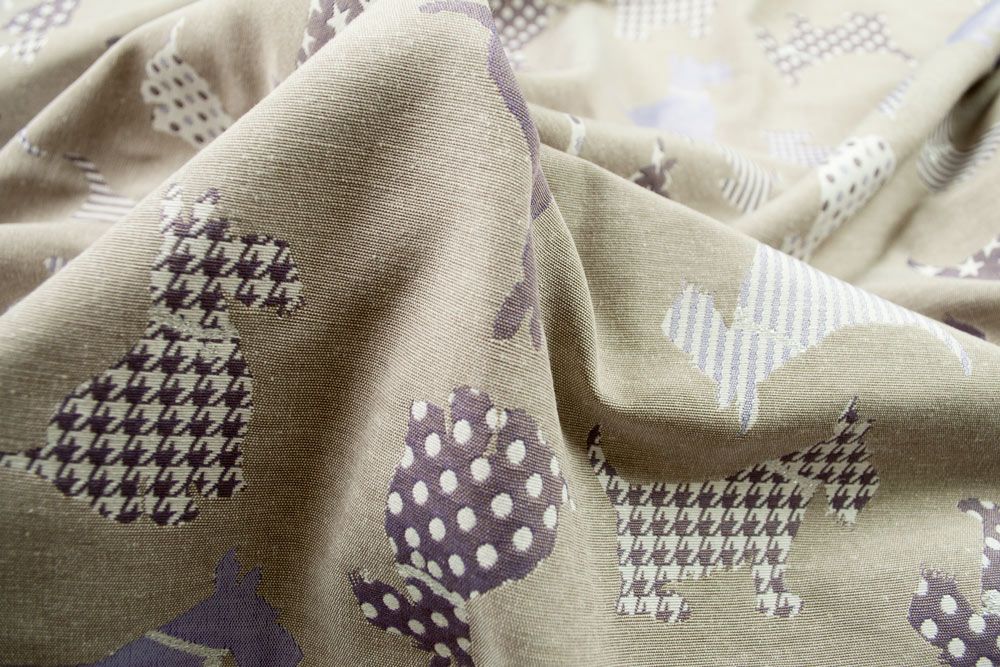 Jacquard Premium - Westhighland Terrier - Beige/Lila