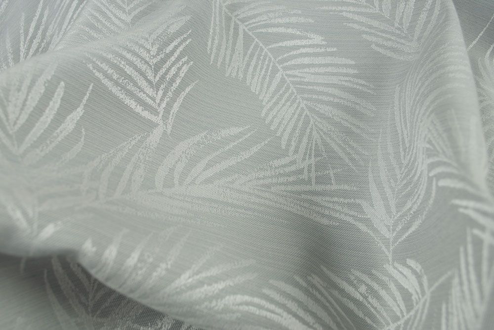 Leaf - Dekostoff Jacquard - Hellgrau/Creme