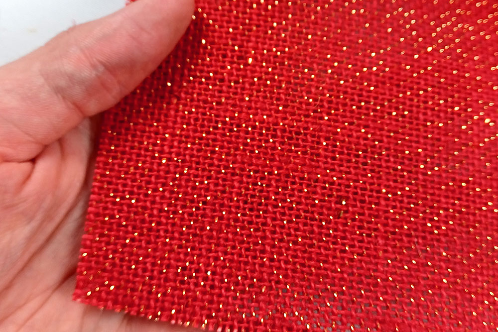 Jute - Gold-Lurex - Rot