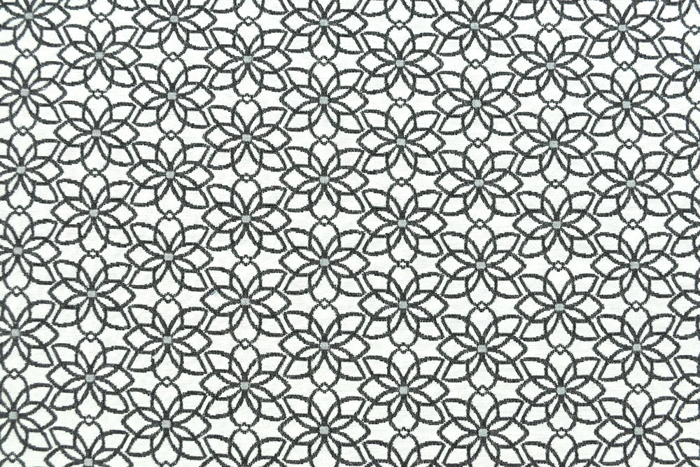 Jacquard-Dekostoff - Saint Lucia - Weiß/Grau - 280 cm