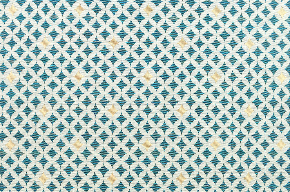Jacquard-Dekostoff - Astral - Türkis/Gold
