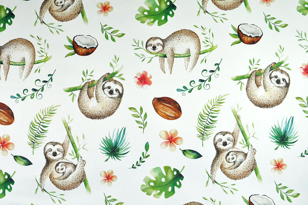 Blackout-Stoff - Faultier-Schlummerparty