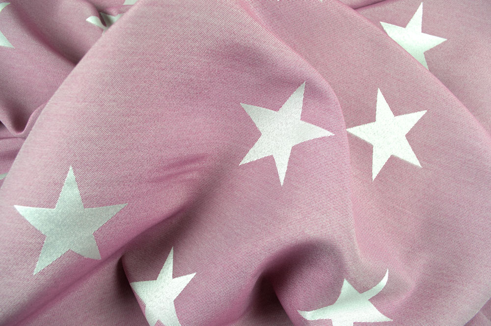 Sternenglanz - Dekostoff Jacquard - Rosa/Creme
