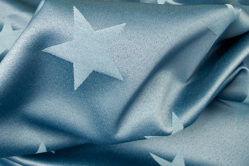 Sternenglanz - Dekostoff Jacquard - Blau/Hellblau