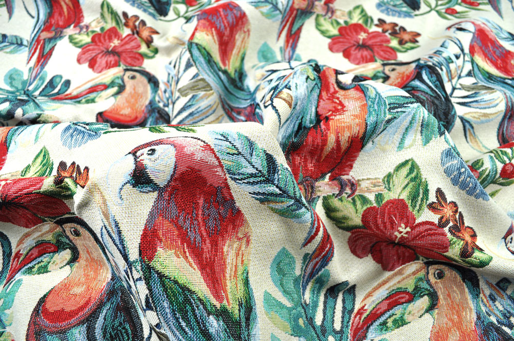 Dekostoff Jacquard - Papagei