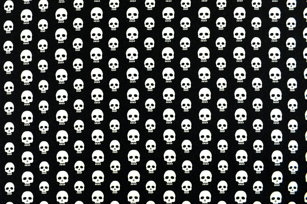Dekostoff Jacquard - Calavera - Schwarz/Weiß