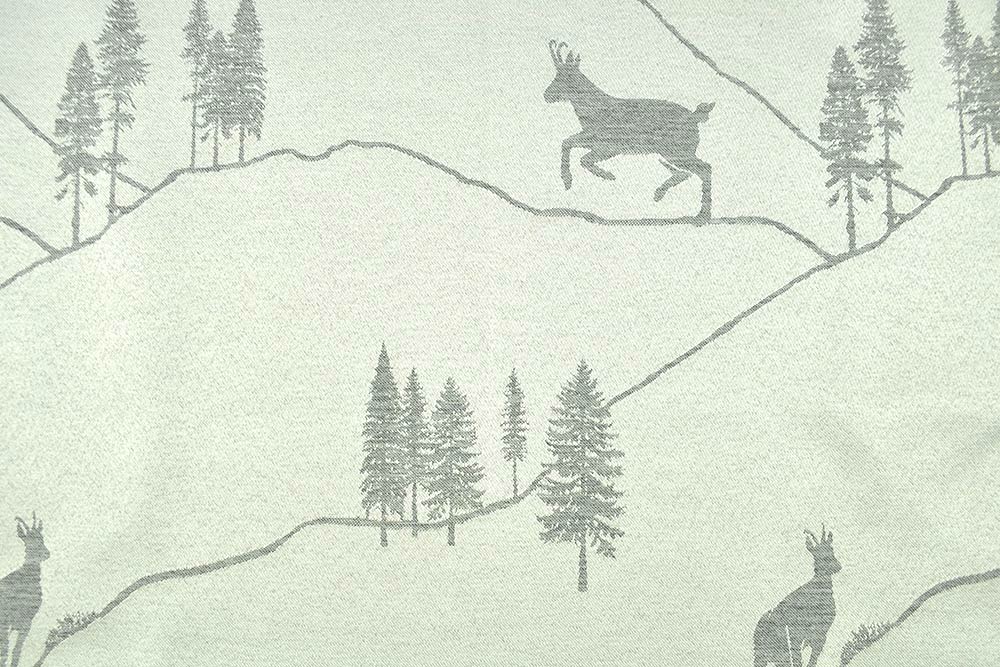 Dekostoff Jacquard - zweiseitig - Alpen-Gämse - Creme/Grau
