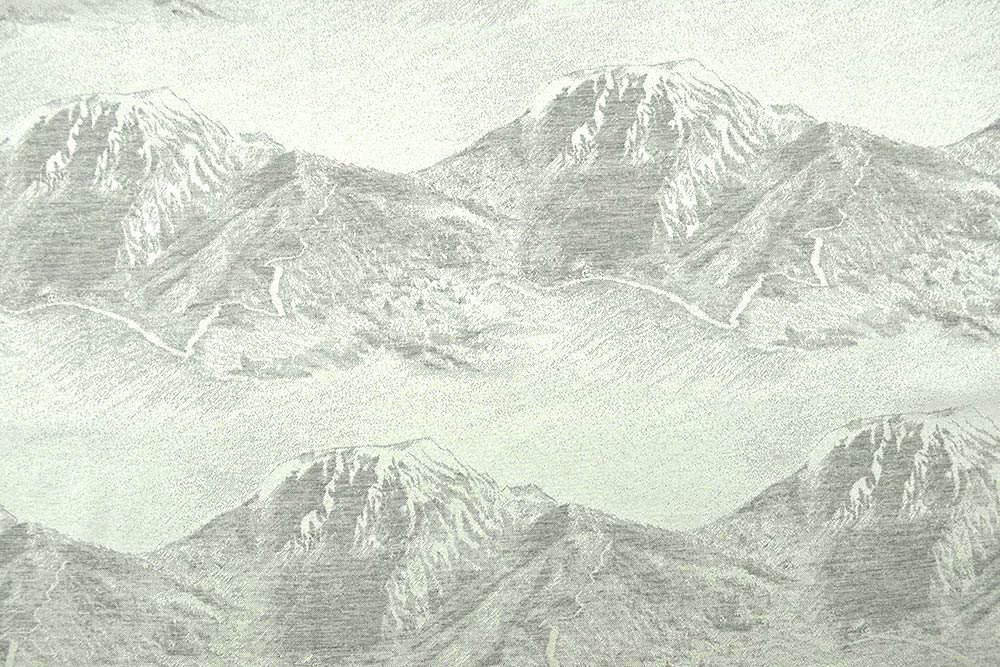Dekostoff Jacquard - zweiseitig - Alpenblick - Grau/Creme