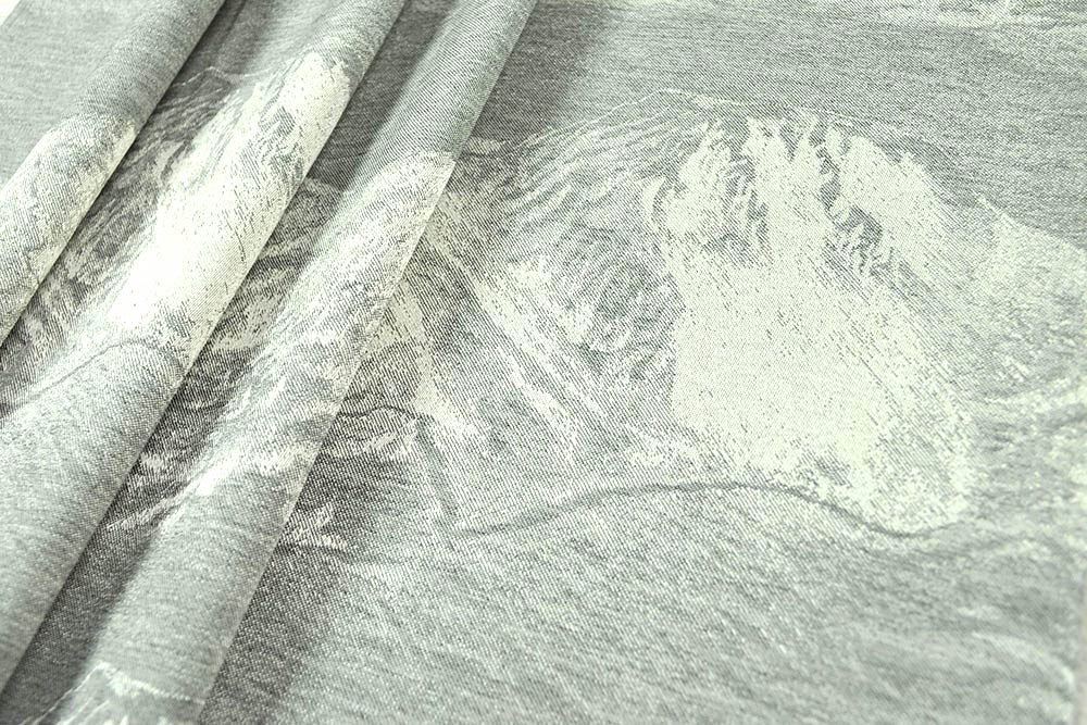 Dekostoff Jacquard - zweiseitig - Alpenblick - Creme/Grau