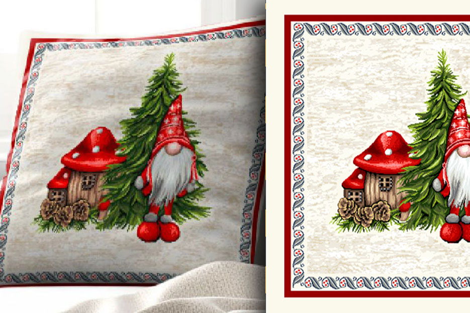 Gobelin-Kissenpanel - Weihnachtswichtel