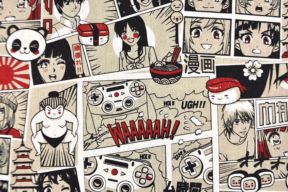 Dekostoff Leinenoptik - Manga