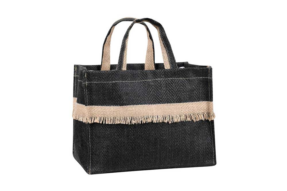 Jute Köper - wasser- und fleckabweisend - Schwarz