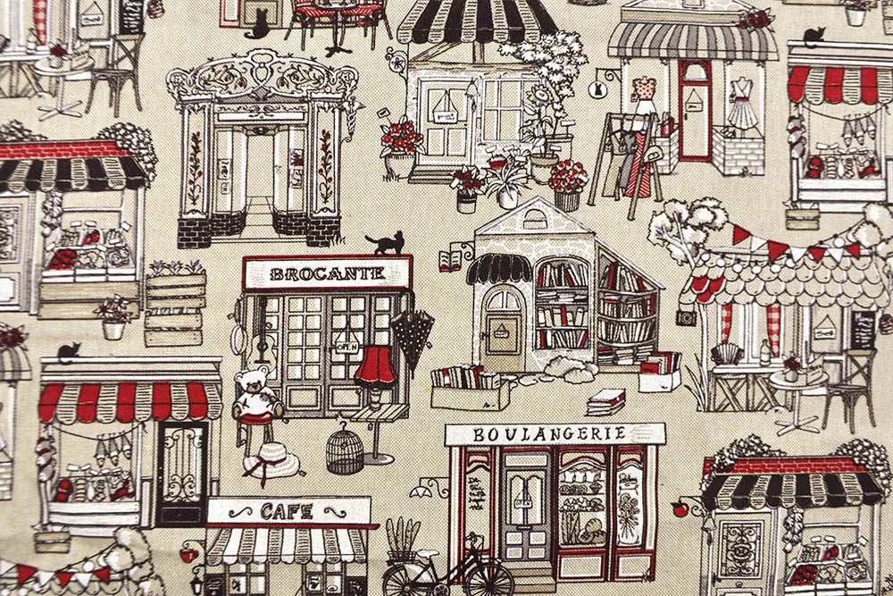 Dekostoff Leinenoptik - Cafe Francais