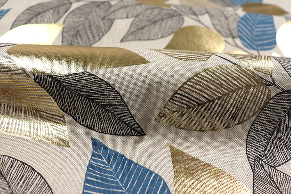 Dekostoff Premium-Glanz - Golden Leaves