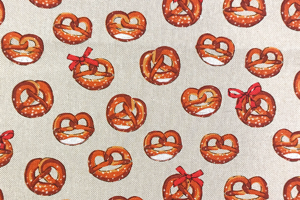 Dekostoff Leinenoptik - Brezeln