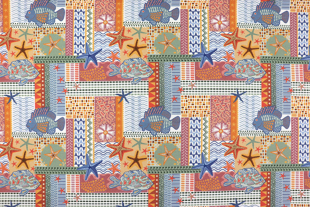 Dekostoff wasserabweisend - Ocean Patchwork