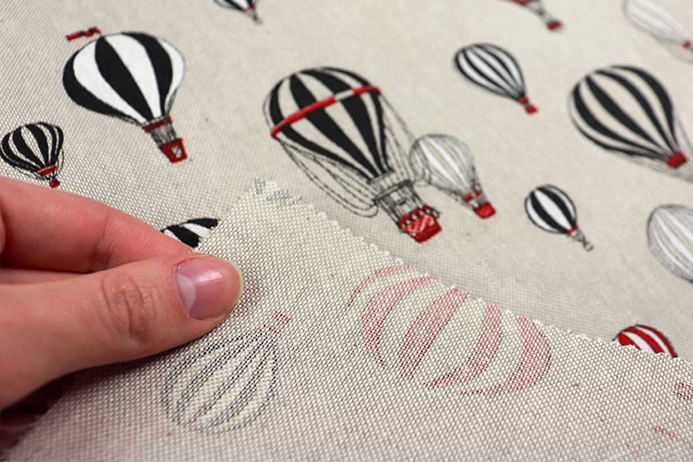 Dekostoff Leinenoptik - Heißluftballon