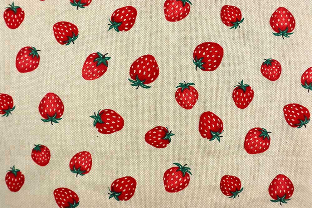 Dekostoff Leinenoptik - Erdbeer-Traum