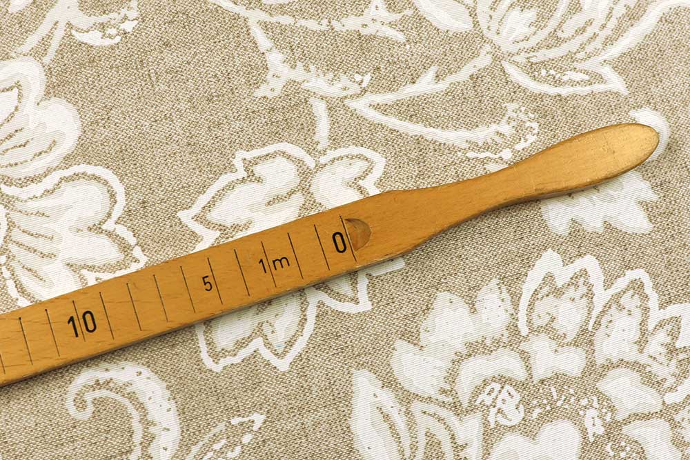 Outdoor-Dekostoff - Tropische Blumen - Beige