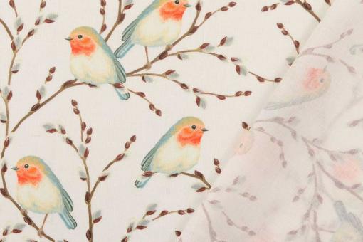 Baumwollstoff - Sweet Birds - Weiß
