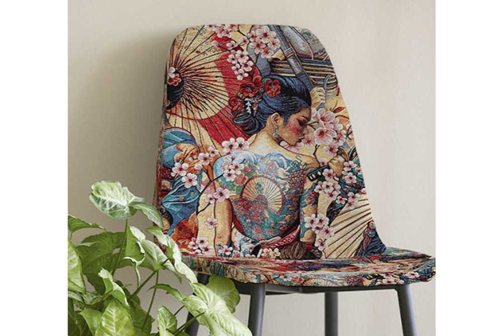 Gobelinstoff – Geishas & Kirschblüten