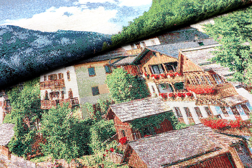 Gobelin-Panel - Bergdorf - 134 x 88 cm