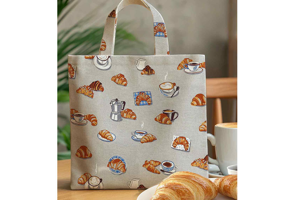 Dekostoff Leinenoptik - Croissants