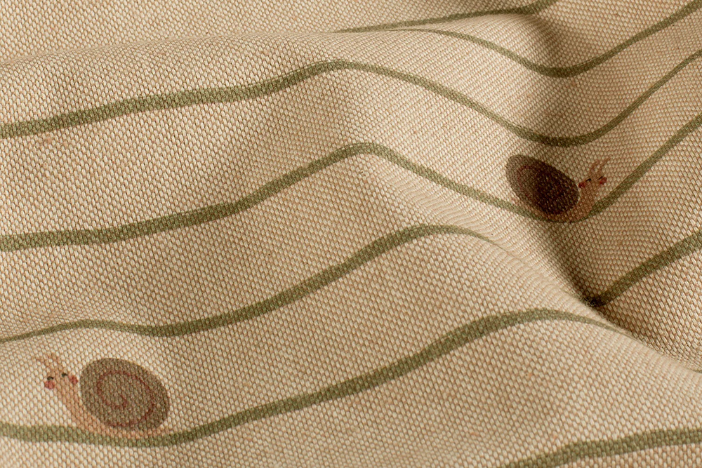 Dekostoff Leinenoptik - Schnecken-Rennen