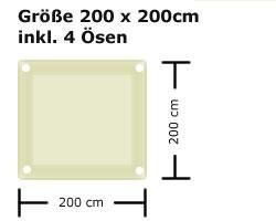 Fix Fertig Segeltuch 200 x 200 cm - 4 Ösen - Sand