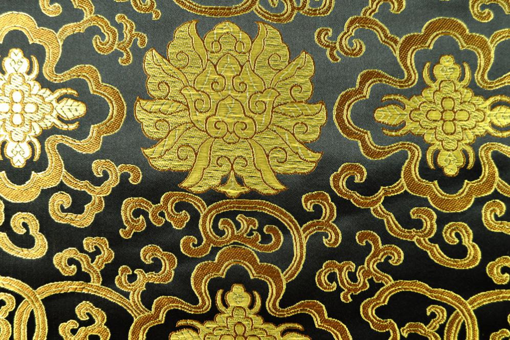 China-Seidenimitat - Ornament - Schwarz