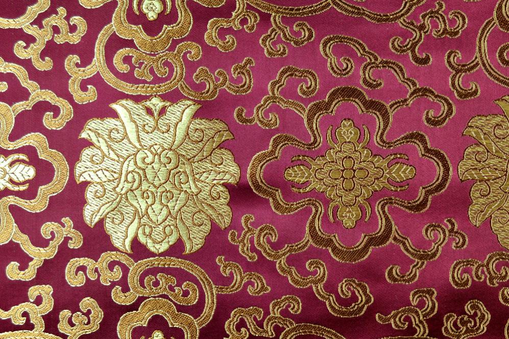 China-Seidenimitat - Ornament - Bordeaux