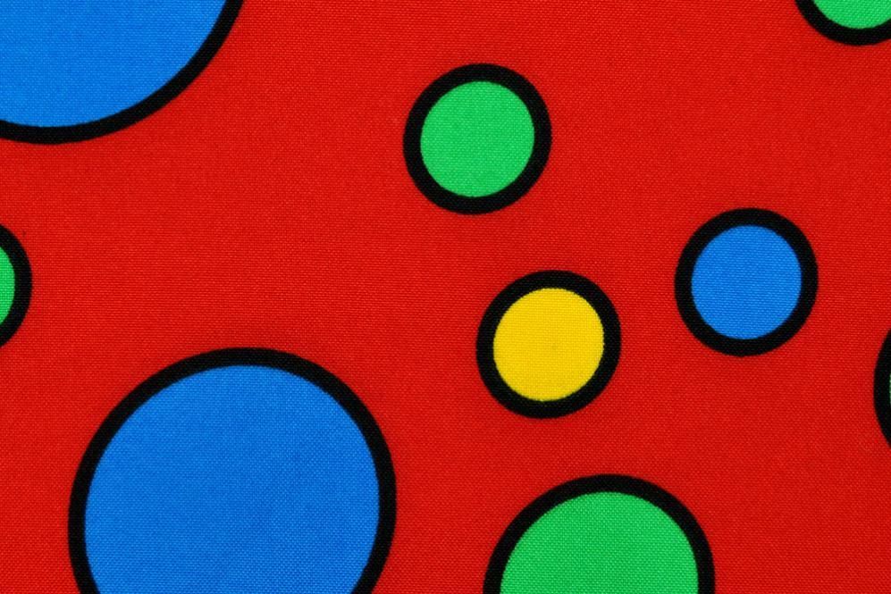 Universalstoff Tupfen - Rot/Bunt