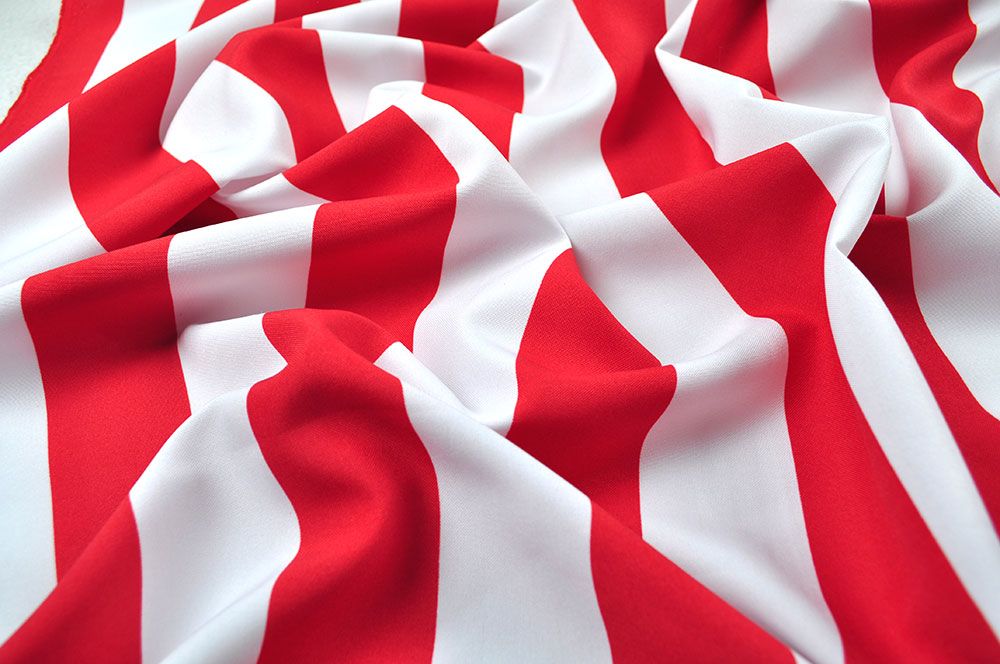 Universalstoff - Streifen breit - Rot/Weiß