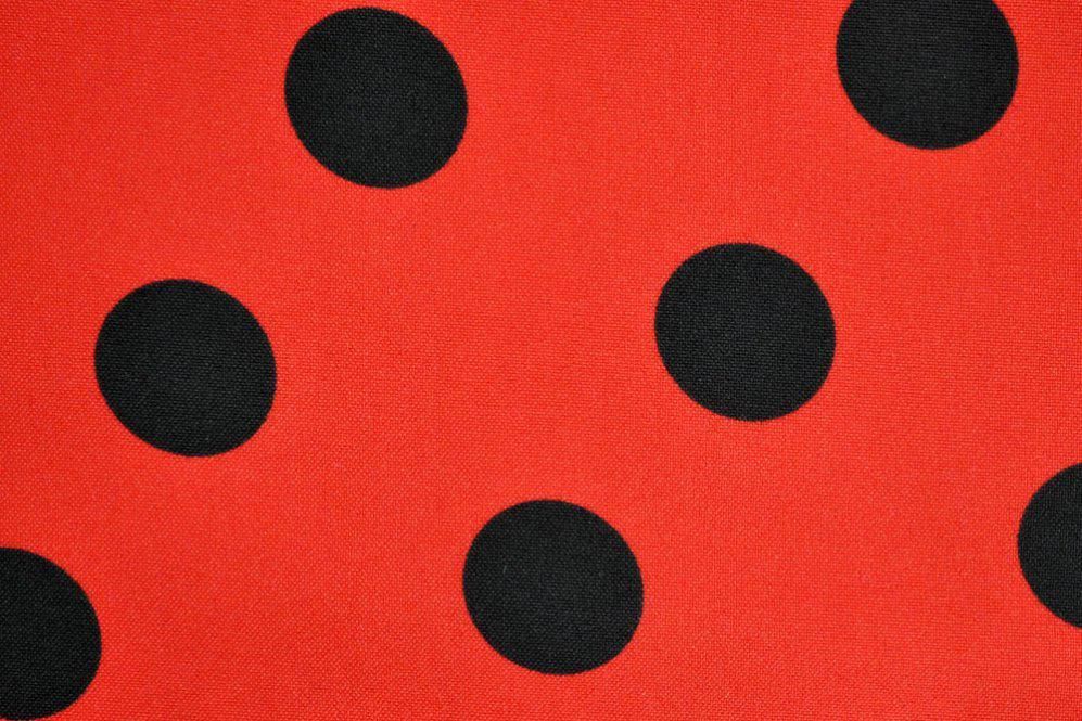 Universalstoff - Rot mit schwarzen Punkten