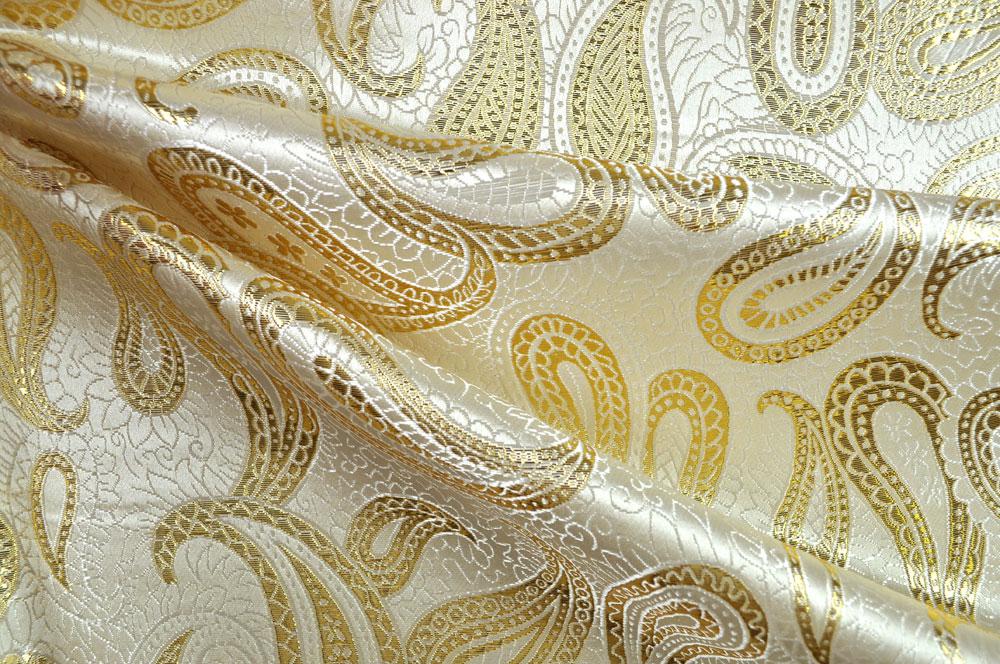 Brokat Paisley - Champagner/Gold