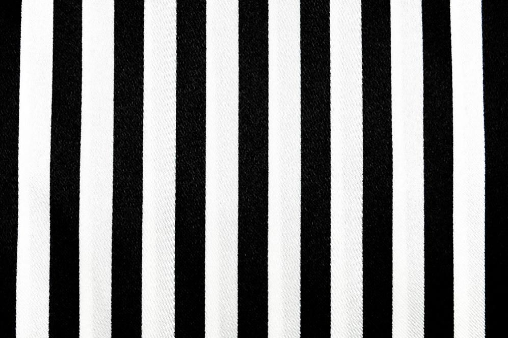 Satin Streifen - Weiß/Schwarz