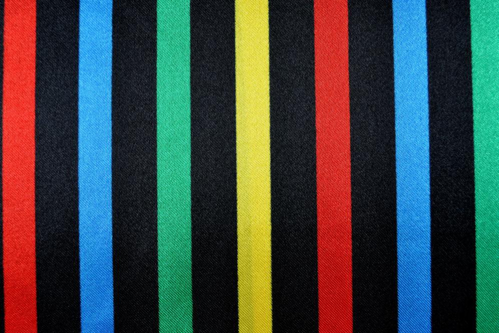 Satin Streifen - Schwarz/Bunt