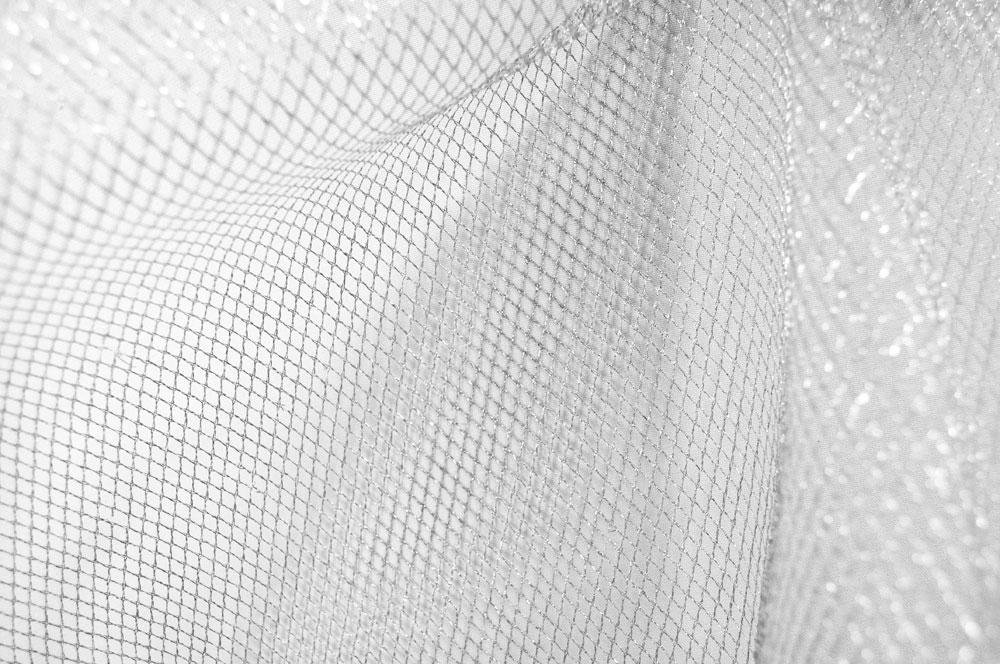 Gittertüll - Silber Metallic