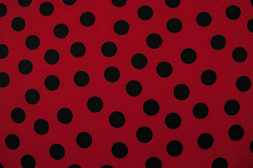 Universalstoff - Punkte - Rot/Schwarz