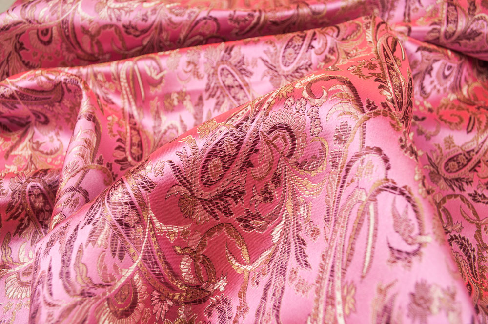 China Seidenimitat Lian - Rosa/Kupfer