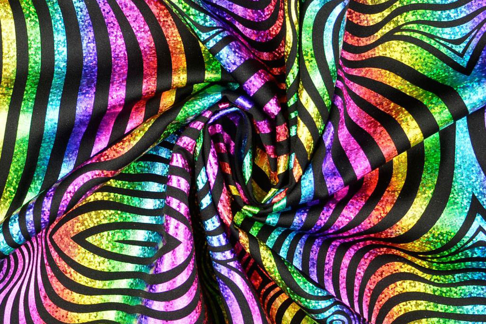 Tanzkleiderstoff Hologramm - Trippy Rainbow