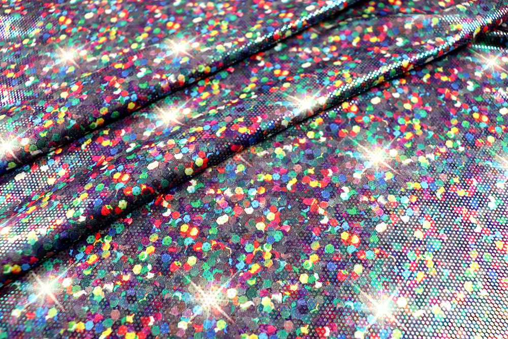 Tanzkleiderstoff Hologramm - Rainbow Confetti