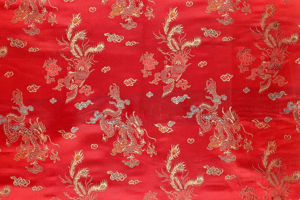 China-Seidenimitat Drache - Rot - 150 cm