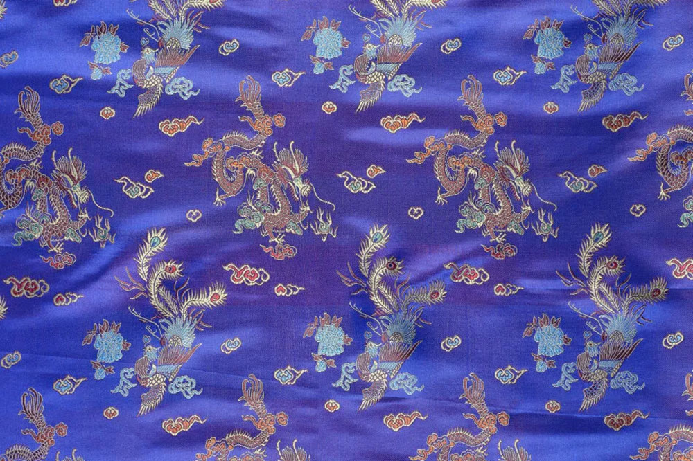 China-Seidenimitat Drache - Royal - 150 cm