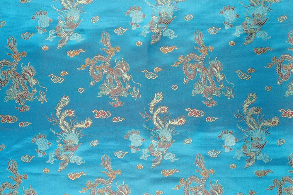 China-Seidenimitat Drache - Türkis - 150 cm