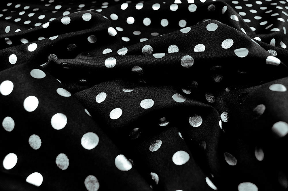 Universalstoff Shiny Dots - Schwarz/Silber