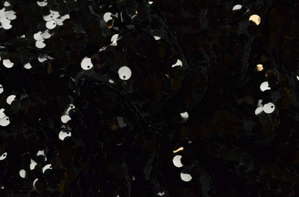 Pailletten-Stoff XL - Schwarz