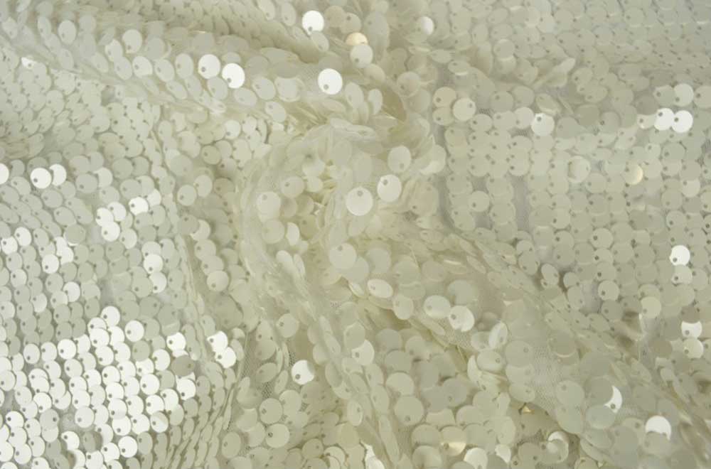 Pailletten-Stoff XL - Weiß