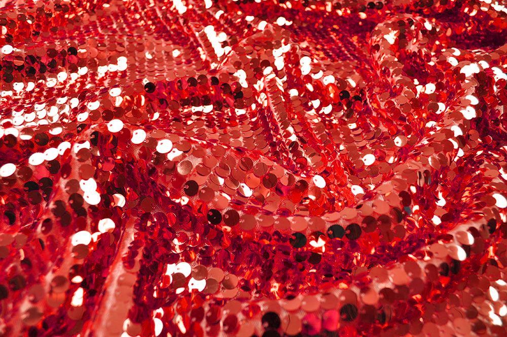Pailletten-Stoff XL - Rot
